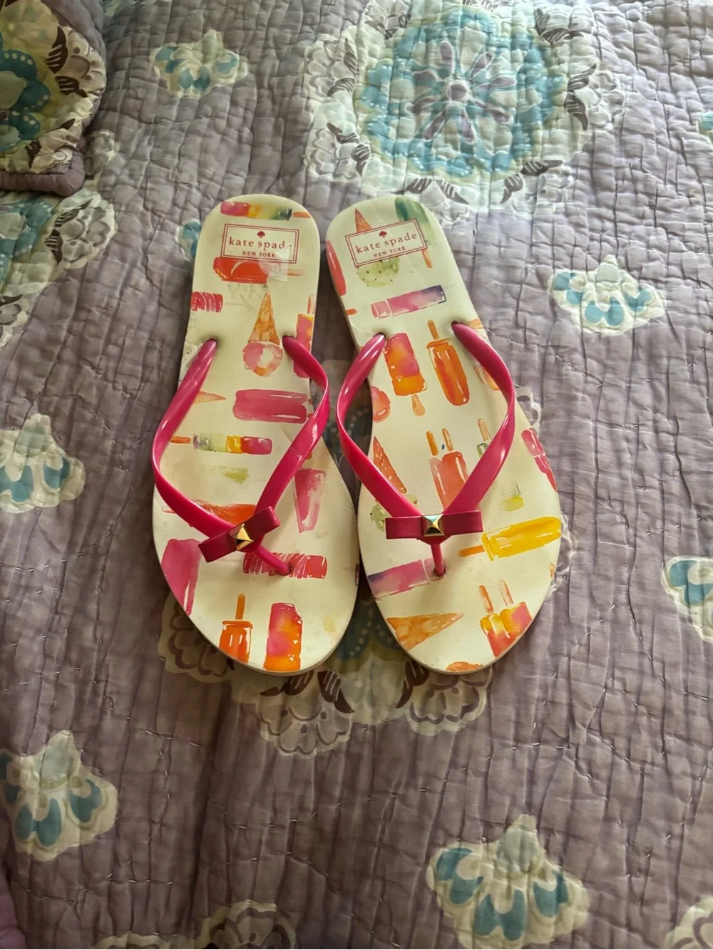 kate spade Pink Strap Ice Cream & Popsicle Print Flip Flops